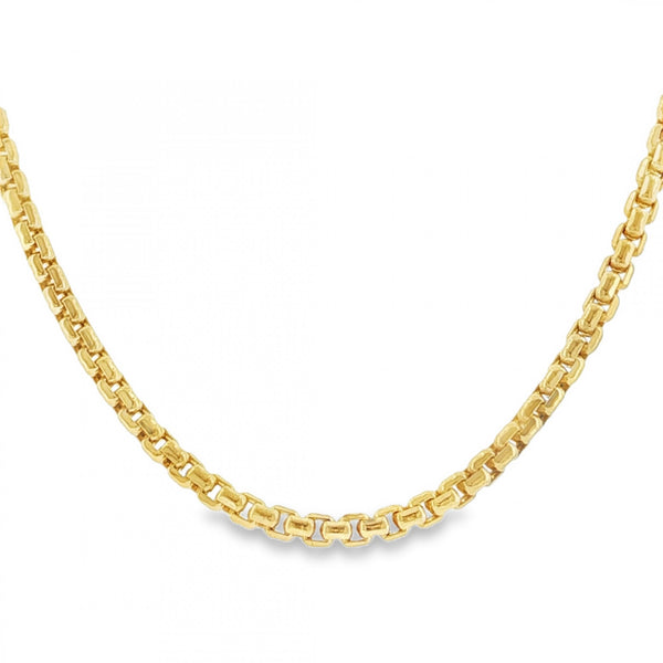 9ct Yellow Gold D-Cut Box Chain - 18" - 9.5g