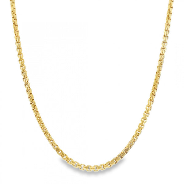 9ct Yellow Gold D-Cut Box Chain - 18" - 9.5g