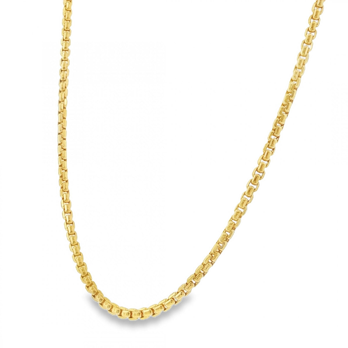 9ct Yellow Gold D-Cut Box Chain - 18" - 9.5g