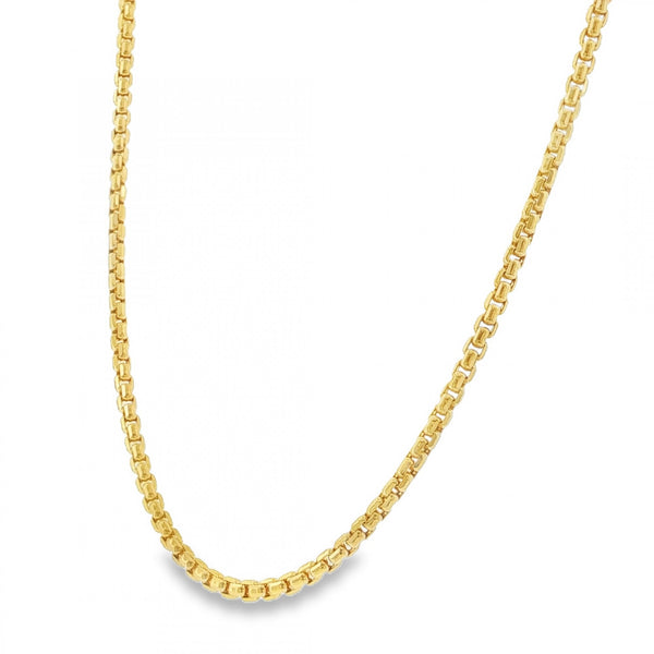 9ct Yellow Gold D-Cut Box Chain - 18" - 9.5g