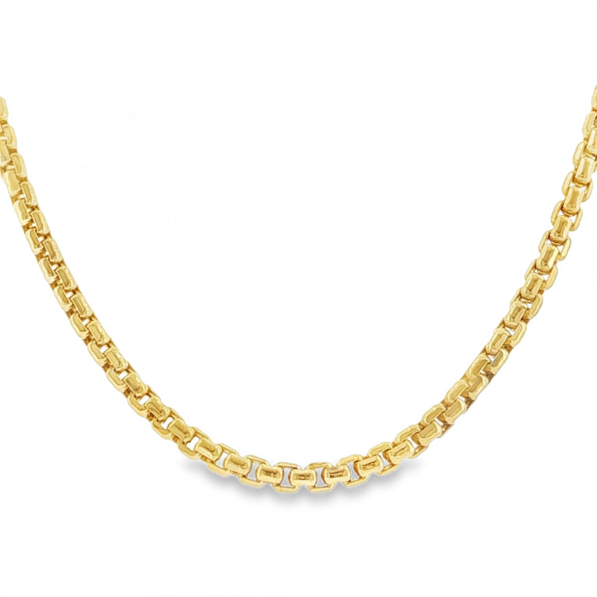 9ct Yellow Gold D-Cut Box Chain - 20" - 10.9g