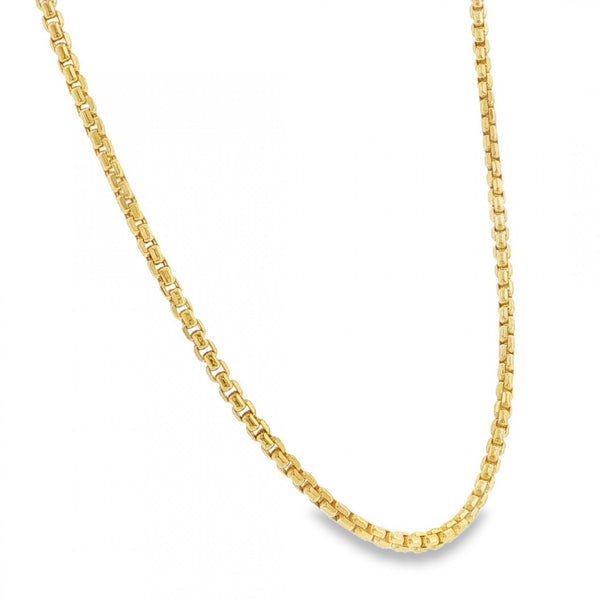 9ct Yellow Gold D-Cut Box Chain - 20" - 10.9g