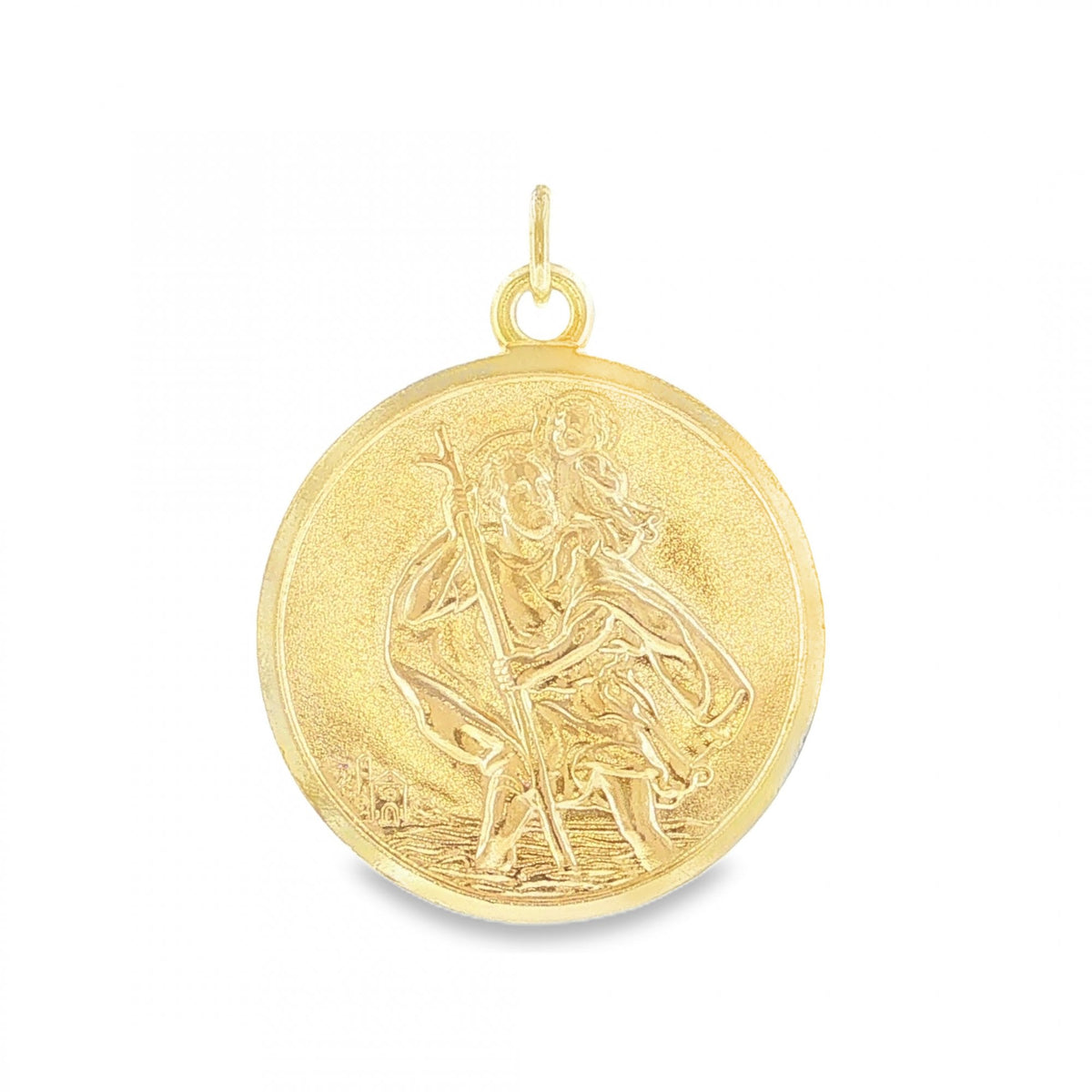 9ct Yellow Gold St Christopher Pendant - 27x27x1mm - 8.4g