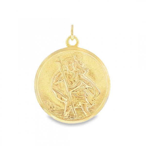 9ct Yellow Gold St Christopher Pendant - 27x27x1mm - 8.4g