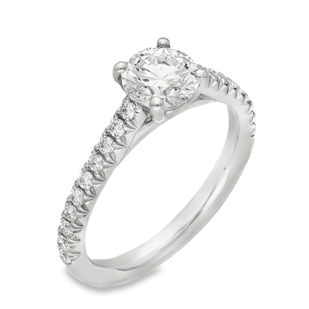 950 Platinum Diamond Engagement Ring - Size G - 0.82ct