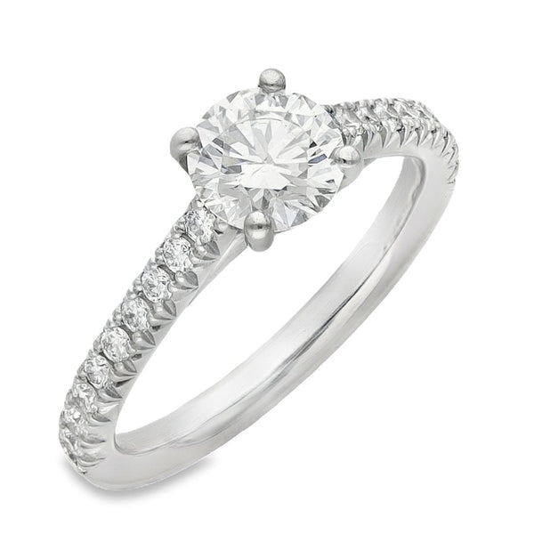 950 Platinum Diamond Engagement Ring - Size G - 0.82ct
