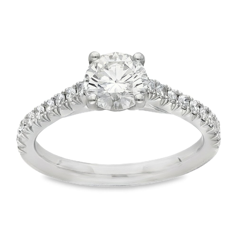 950 Platinum Diamond Engagement Ring - Size G - 0.82ct