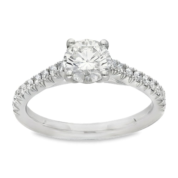 950 Platinum Diamond Engagement Ring - Size G - 0.82ct