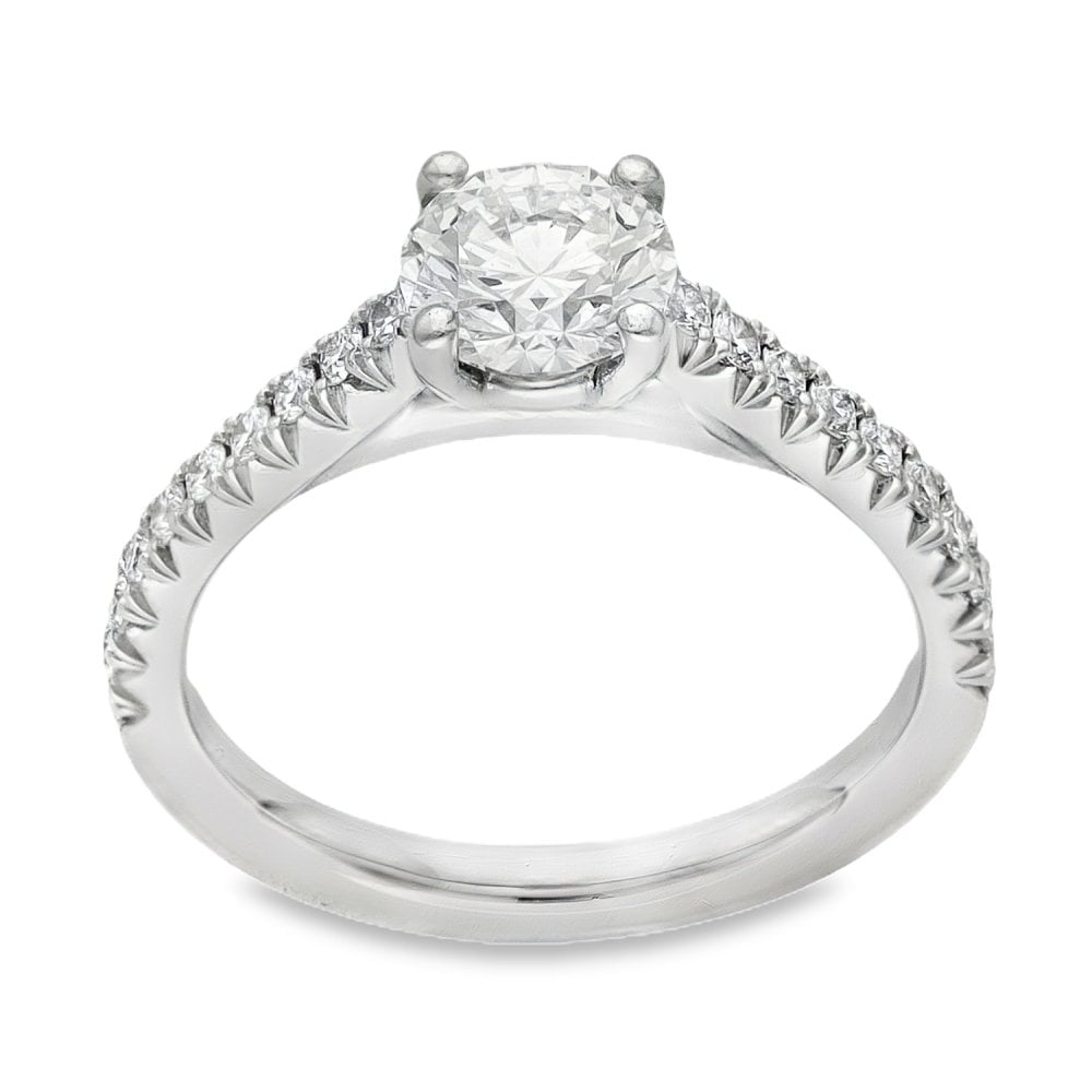 950 Platinum Diamond Engagement Ring - Size G - 0.82ct