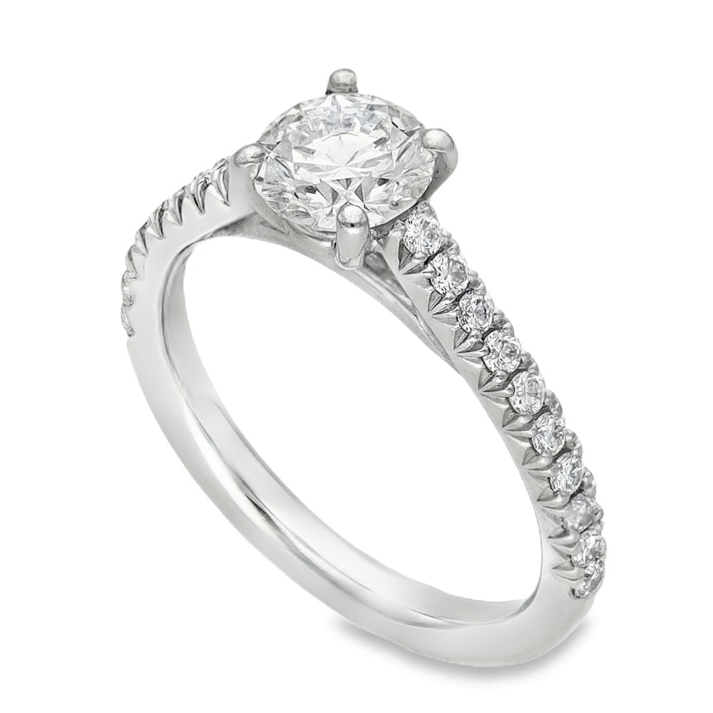 950 Platinum Diamond Engagement Ring - Size G - 0.82ct