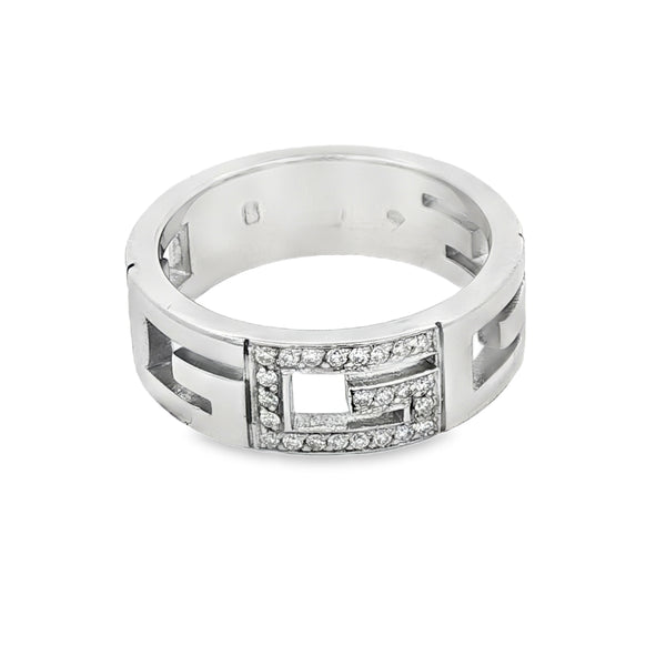 18ct White Gold Gucci Diamond G Ring - Size Q½ - 0.15ct
