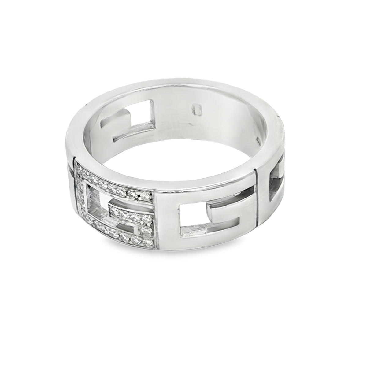 18ct White Gold Gucci Diamond G Ring - Size Q½ - 0.15ct