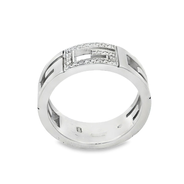 18ct White Gold Gucci Diamond G Ring - Size Q½ - 0.15ct