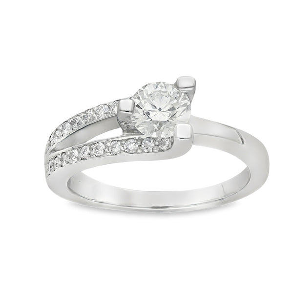 950 Platinum Diamond Split Shoulder Engagement Ring - 0.94ct
