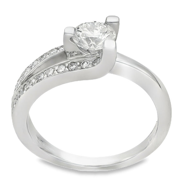 950 Platinum Diamond Split Shoulder Engagement Ring - 0.94ct