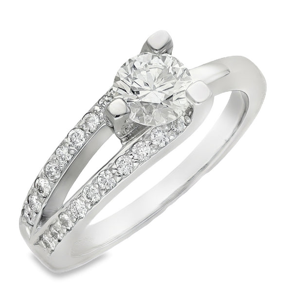950 Platinum Diamond Split Shoulder Engagement Ring - 0.94ct