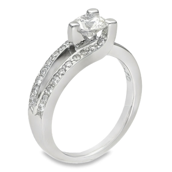 950 Platinum Diamond Split Shoulder Engagement Ring - 0.94ct