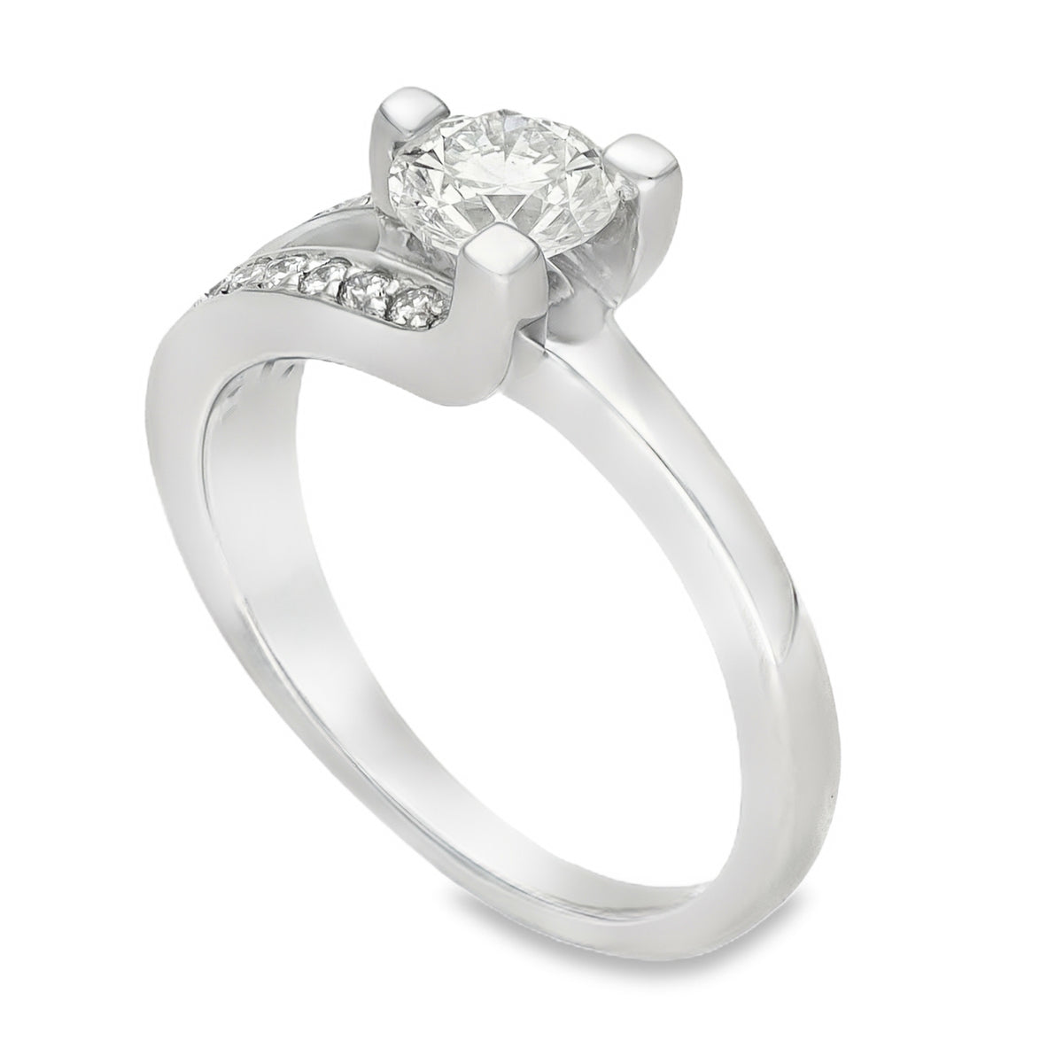 950 Platinum Diamond Split Shoulder Engagement Ring - 0.94ct