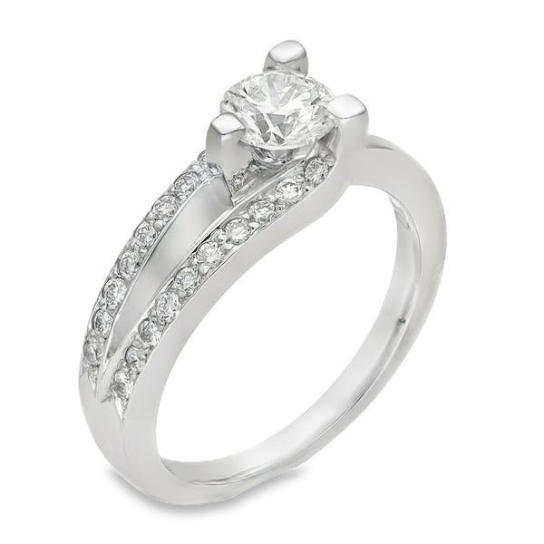 950 Platinum Diamond Split Shoulder Engagement Ring - 0.94ct