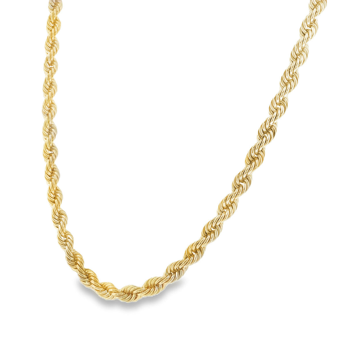 9ct Yellow Gold Solid Rope Chain - 16" - 26.8g