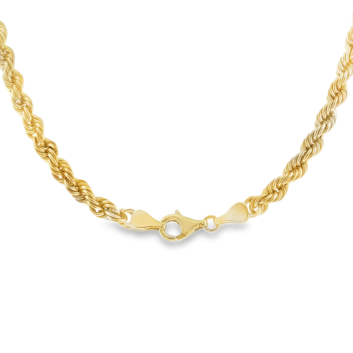 9ct Yellow Gold Solid Rope Chain - 16" - 26.8g