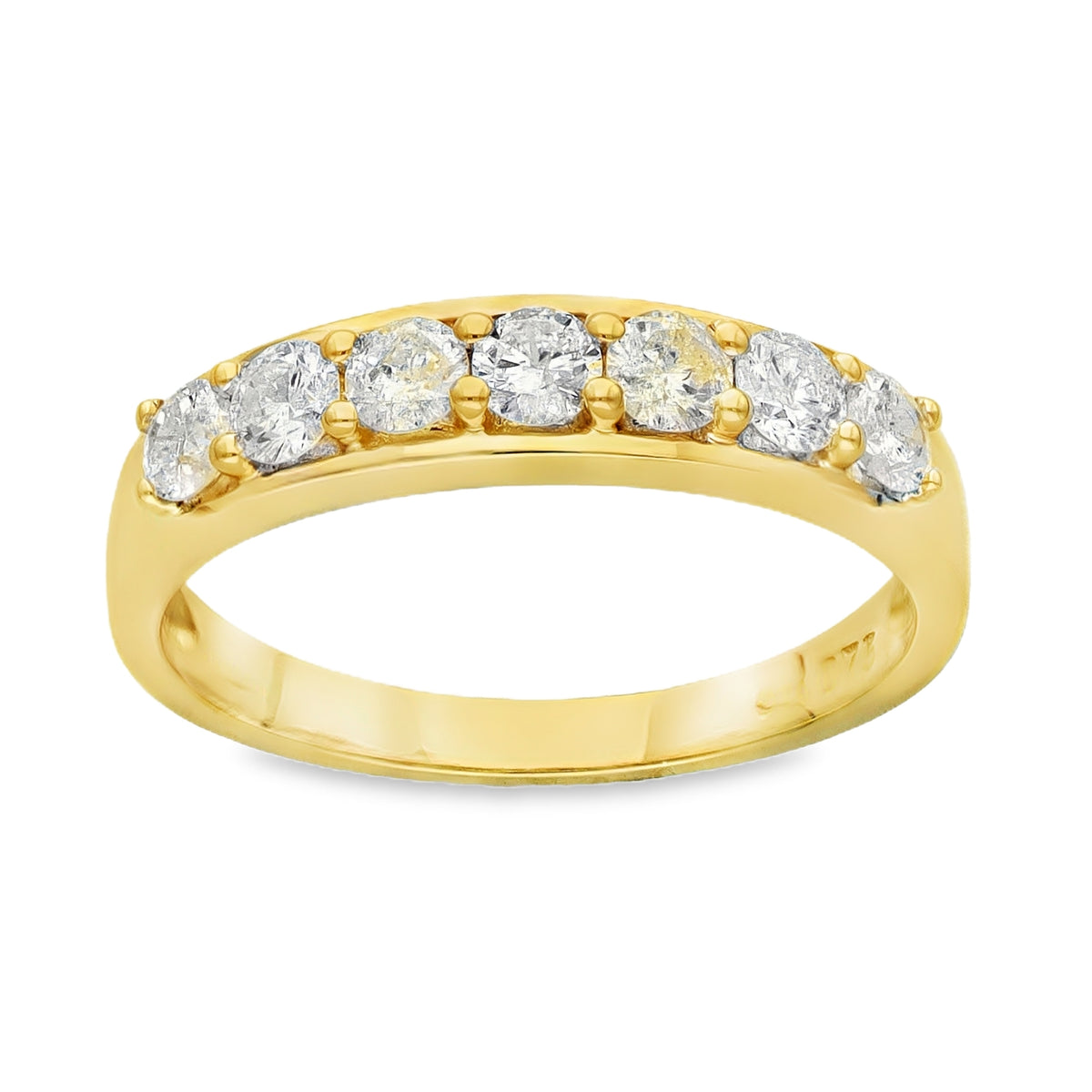 18ct Yellow Gold Diamond Half-Eternity Ring - Size O½ - 0.75ct