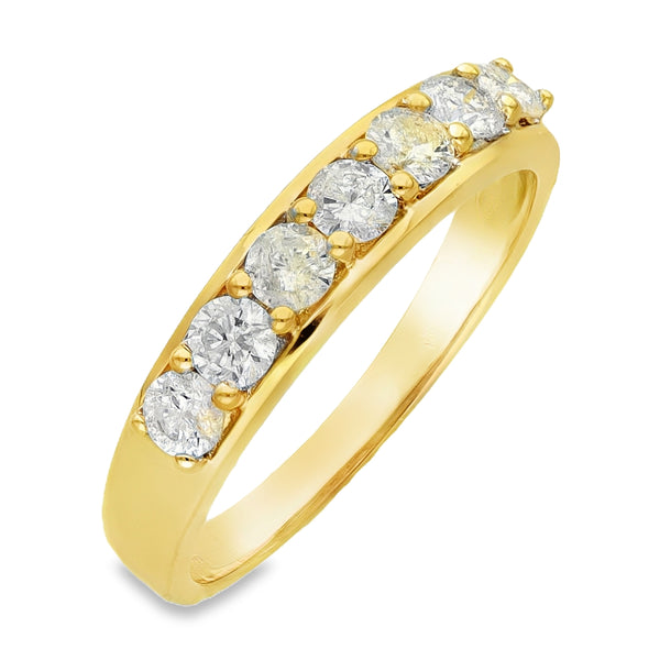 18ct Yellow Gold Diamond Half-Eternity Ring - Size O½ - 0.75ct