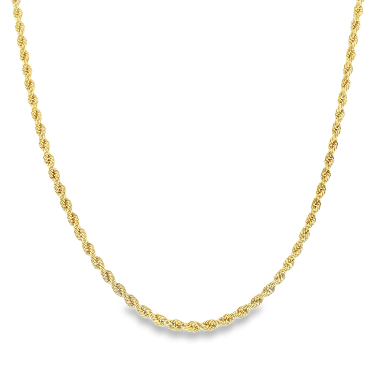 9ct Yellow Gold Hollow Rope Chain - 18" - 3.0g