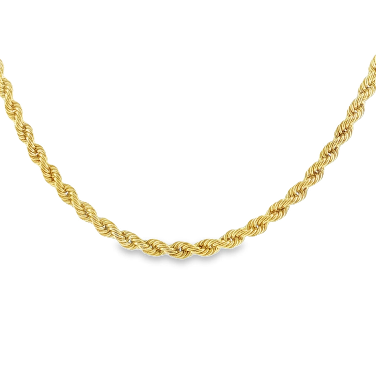 9ct Yellow Gold Hollow Rope Chain - 18" - 3.0g