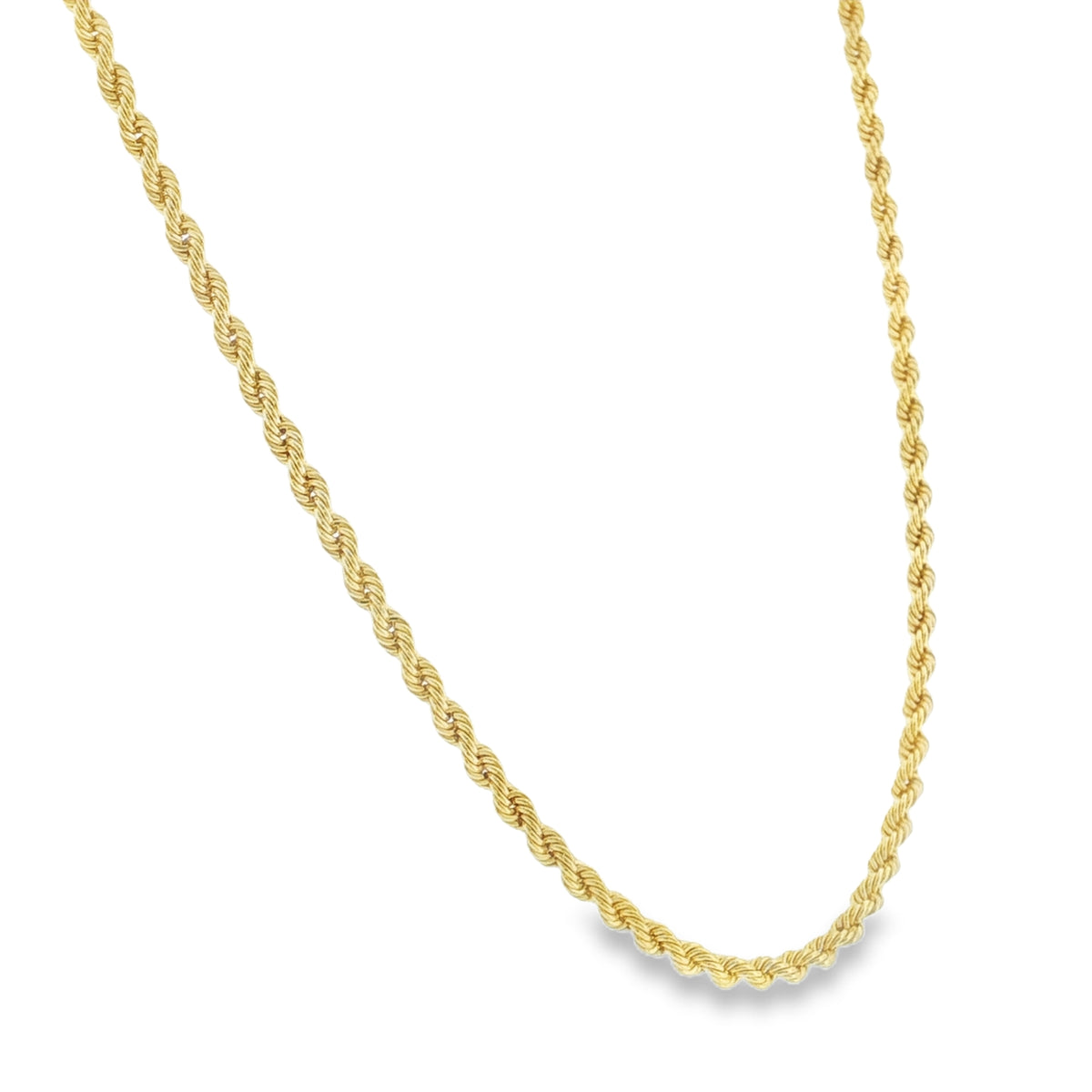 9ct Yellow Gold Hollow Rope Chain - 18" - 3.0g