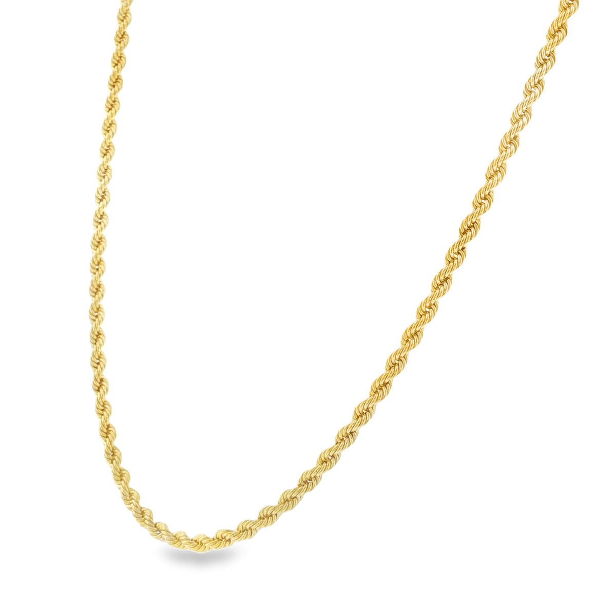 9ct Yellow Gold Hollow Rope Chain - 18" - 3.0g