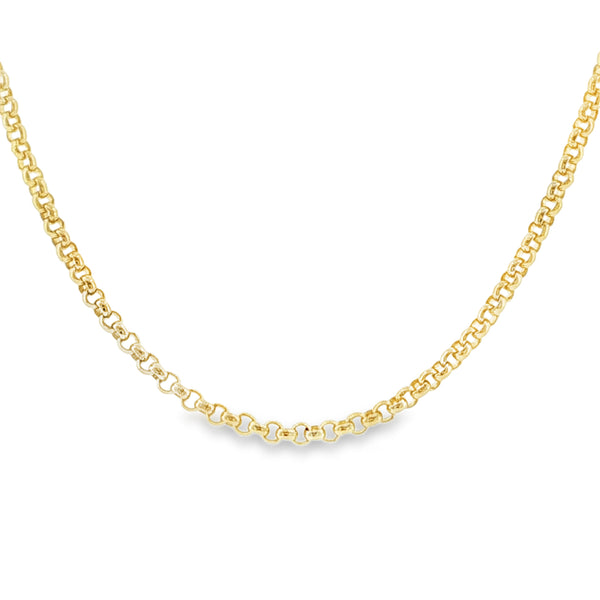 9ct Yellow Gold Round Belcher Chain - 27" - 11.3g