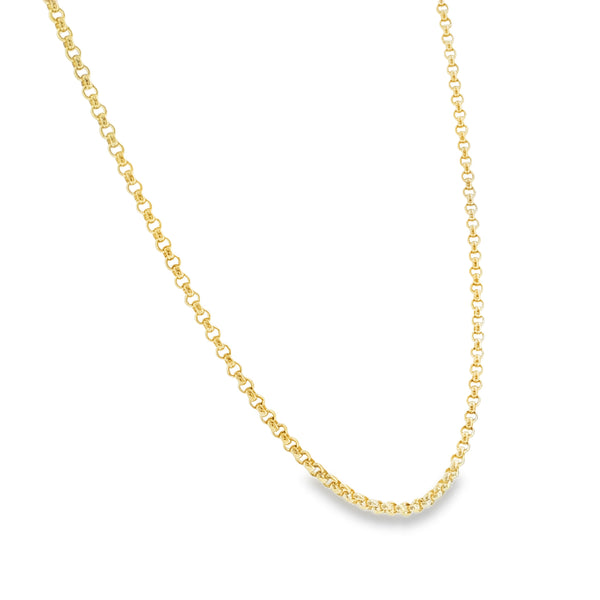9ct Yellow Gold Round Belcher Chain - 27" - 11.3g