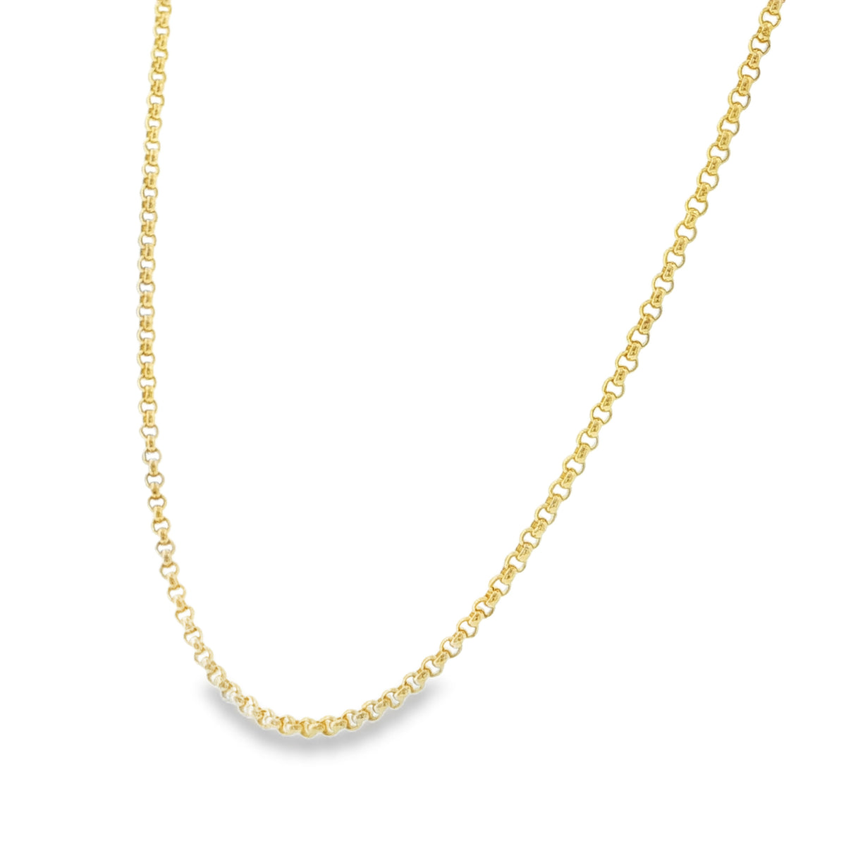 9ct Yellow Gold Round Belcher Chain - 27" - 11.3g