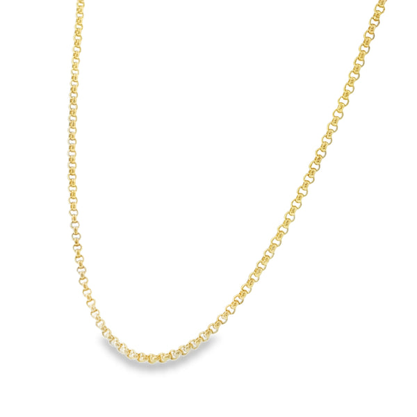 9ct Yellow Gold Round Belcher Chain - 27" - 11.3g