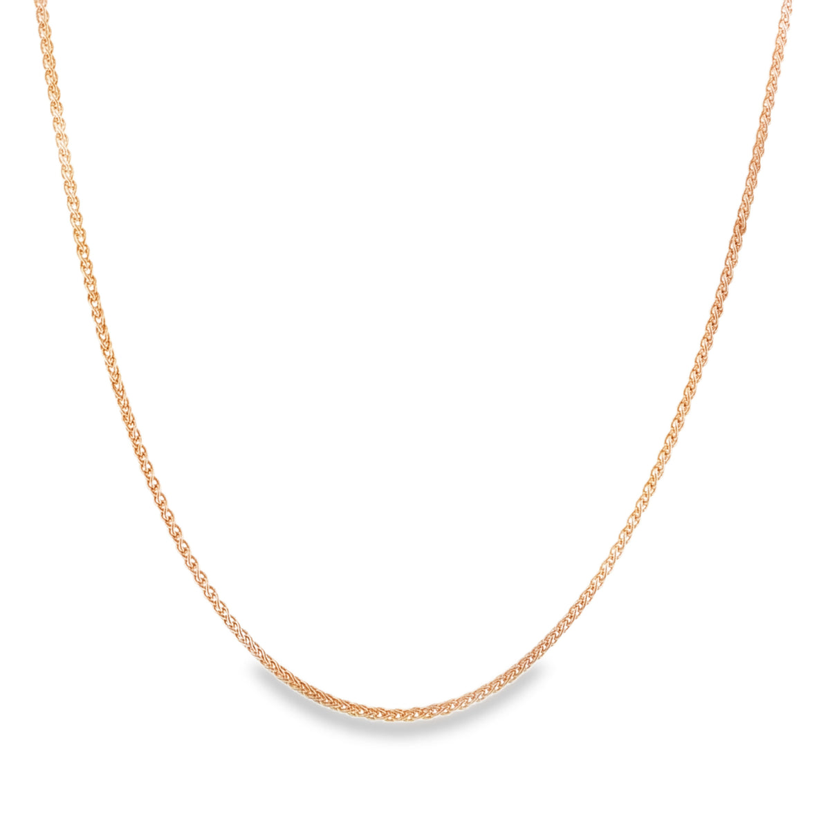 9ct Rose Gold Fine Spiga Chain - 20" - 4.6g