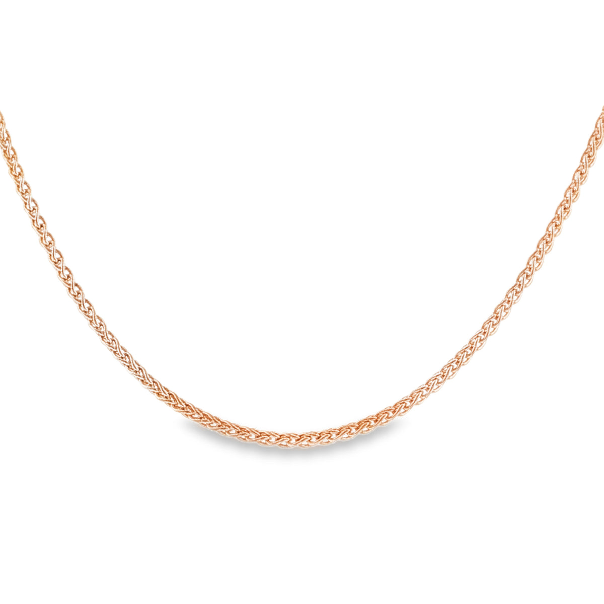 9ct Rose Gold Fine Spiga Chain - 20" - 4.6g