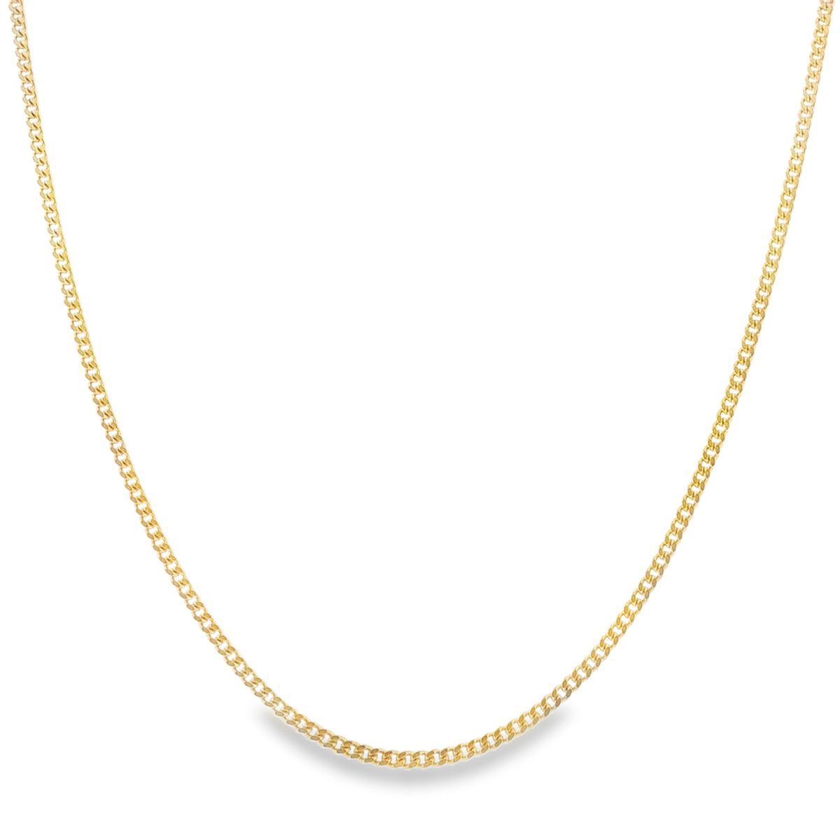 9ct Yellow Gold Fine Curb Chain - 15" - 4.4g