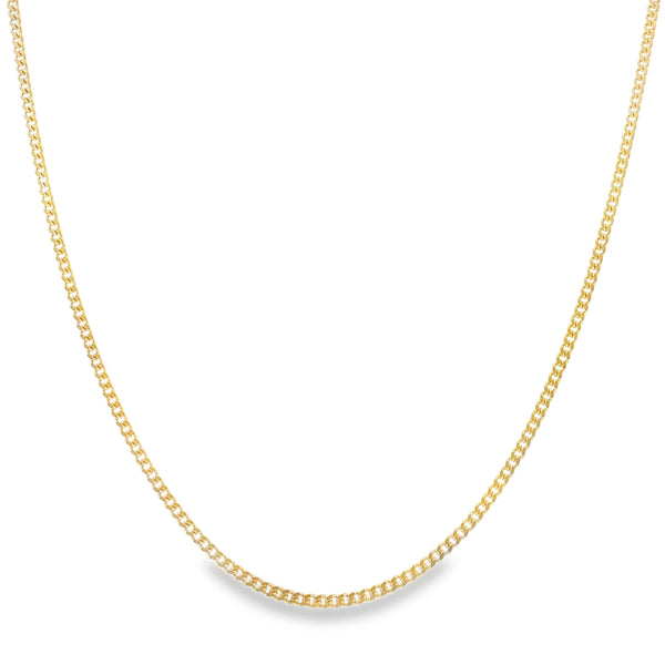 9ct Yellow Gold Fine Curb Chain - 15" - 4.4g