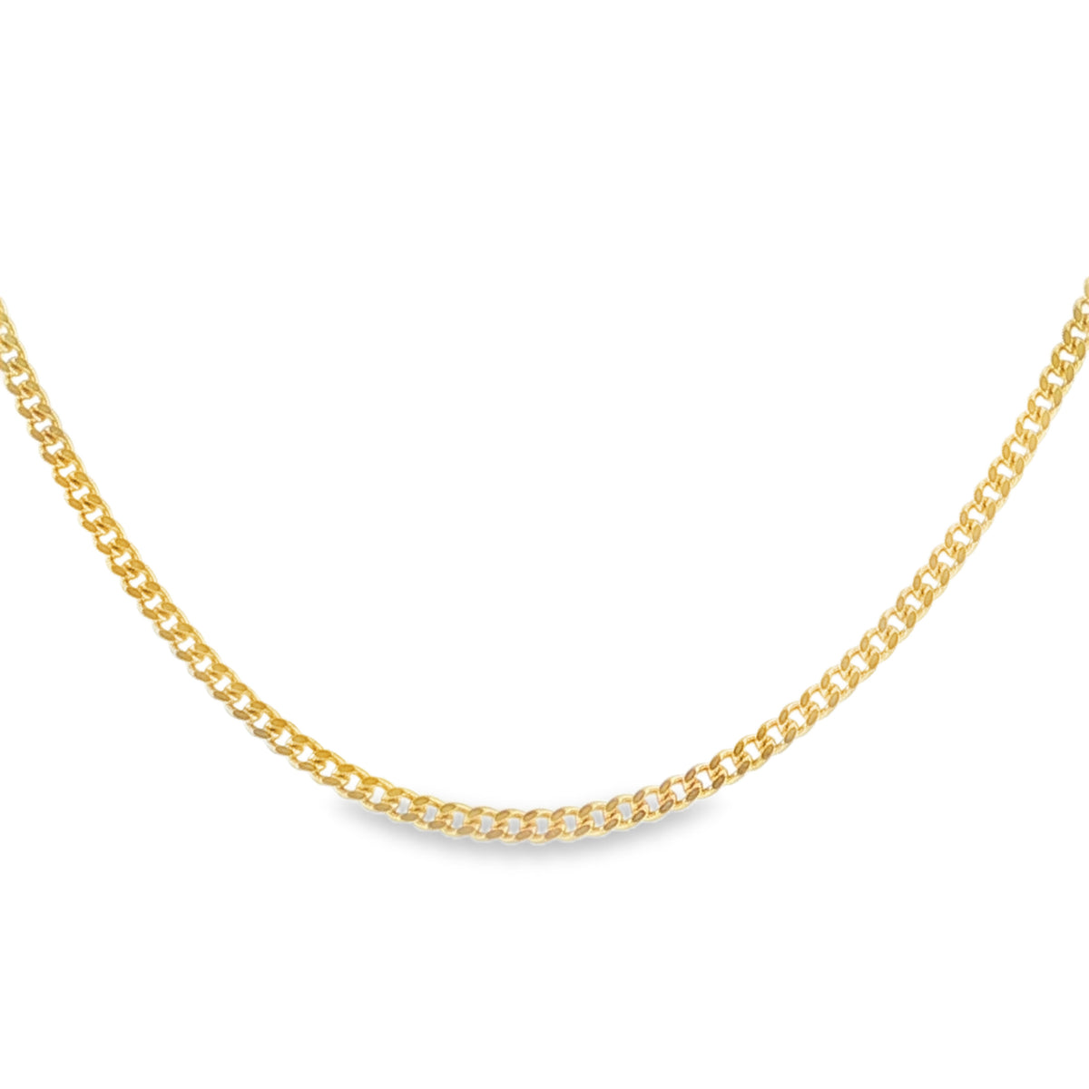 9ct Yellow Gold Fine Curb Chain - 15" - 4.4g