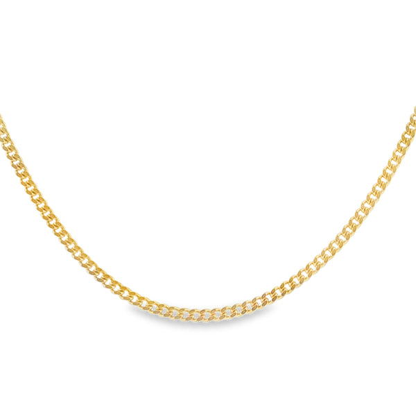 9ct Yellow Gold Fine Curb Chain - 15" - 4.4g