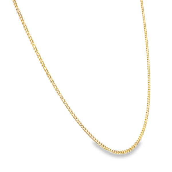 9ct Yellow Gold Fine Curb Chain - 15" - 4.4g