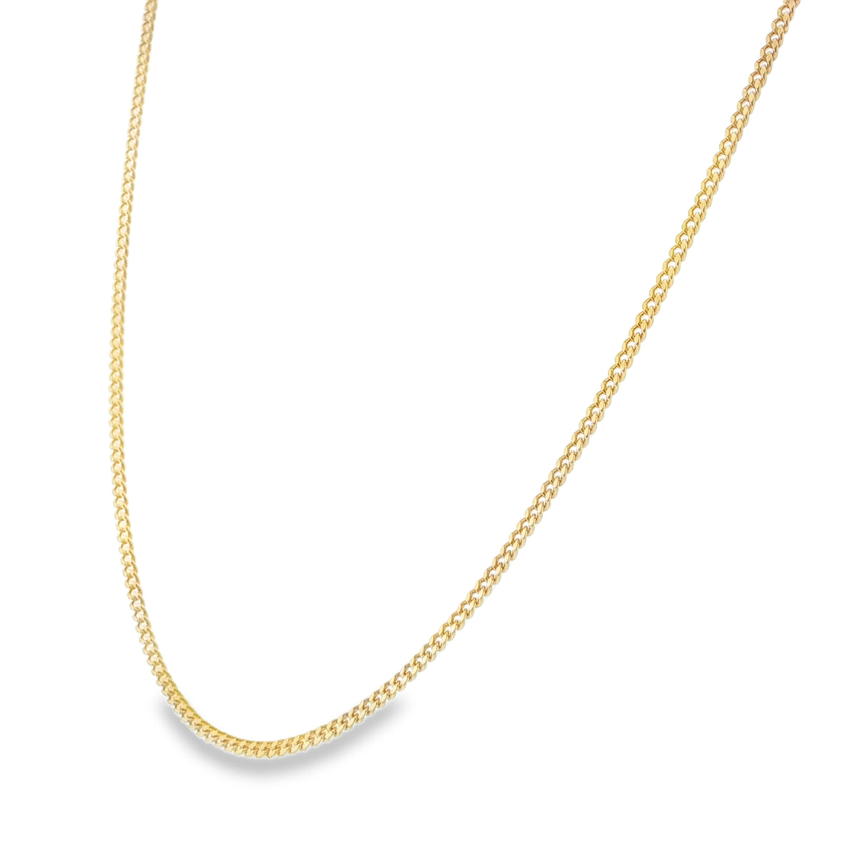 9ct Yellow Gold Fine Curb Chain - 15" - 4.4g