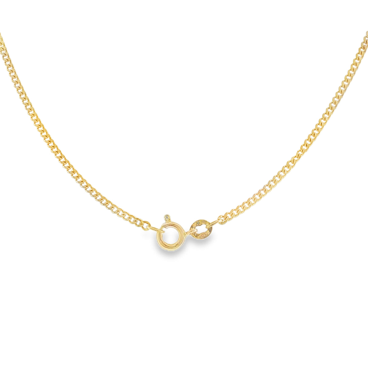 9ct Yellow Gold Fine Curb Chain - 15" - 4.4g
