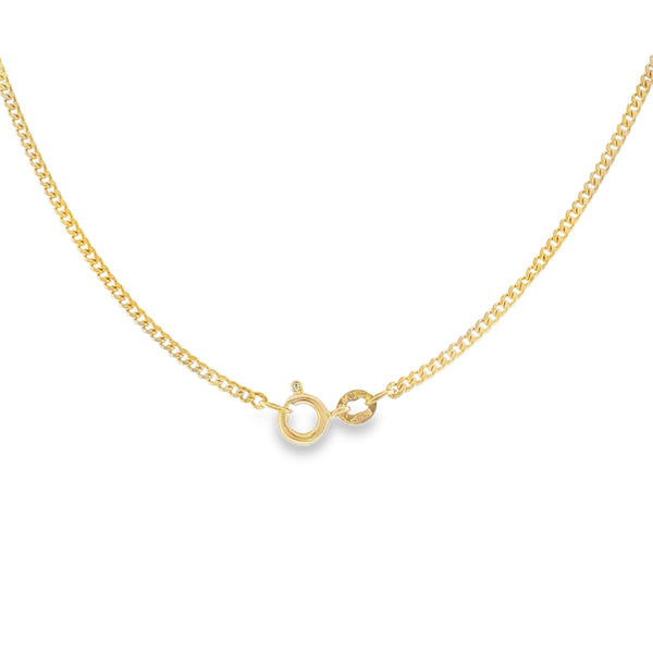 9ct Yellow Gold Fine Curb Chain - 15" - 4.4g