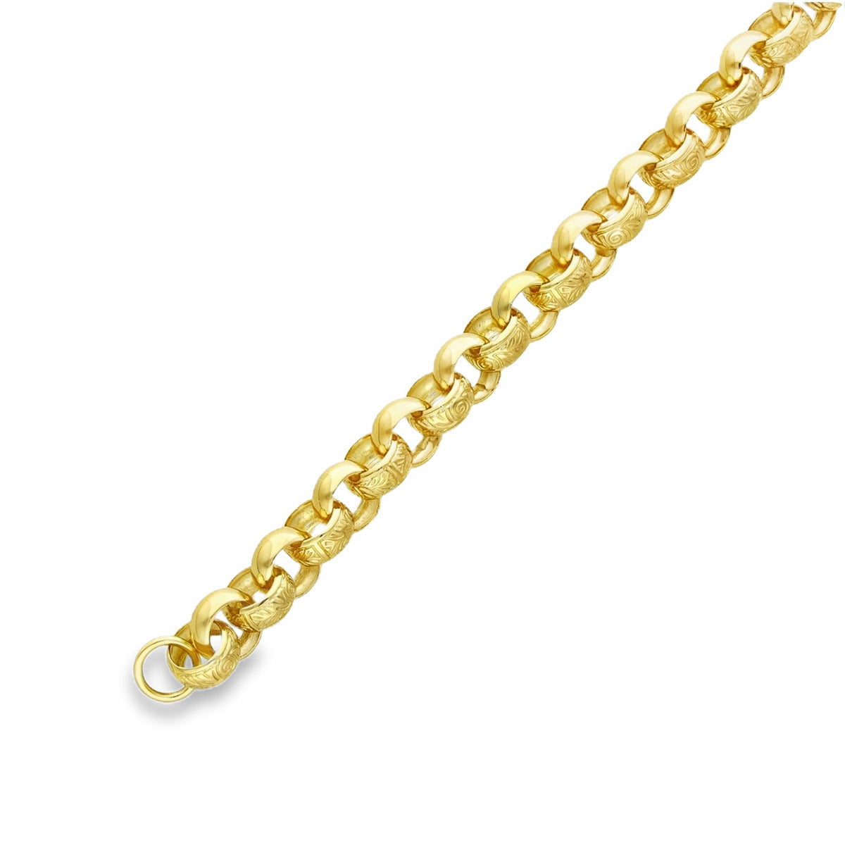 9ct Yellow Gold Heavy Belcher Bracelet 8.5" - 22.6g