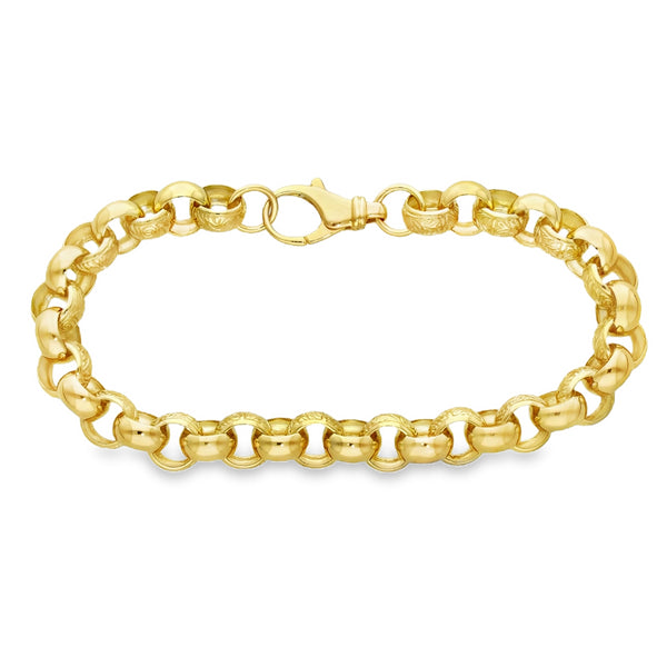 9ct Yellow Gold Heavy Belcher Bracelet 8.5" - 22.6g
