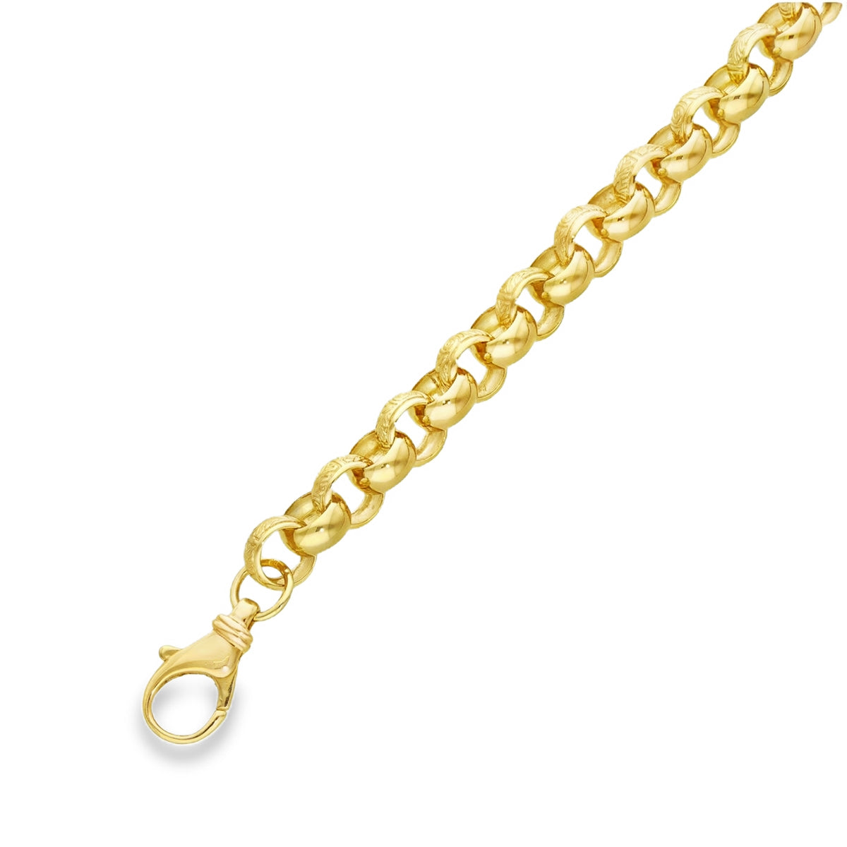9ct Yellow Gold Heavy Belcher Bracelet 8.5" - 22.6g