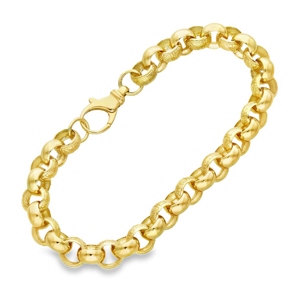 9ct Yellow Gold Heavy Belcher Bracelet 8.5" - 22.6g