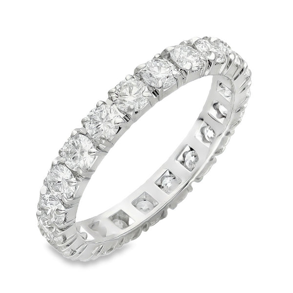 18ct White Gold Diamond Full Eternity Ring - Size L - 1.47ct